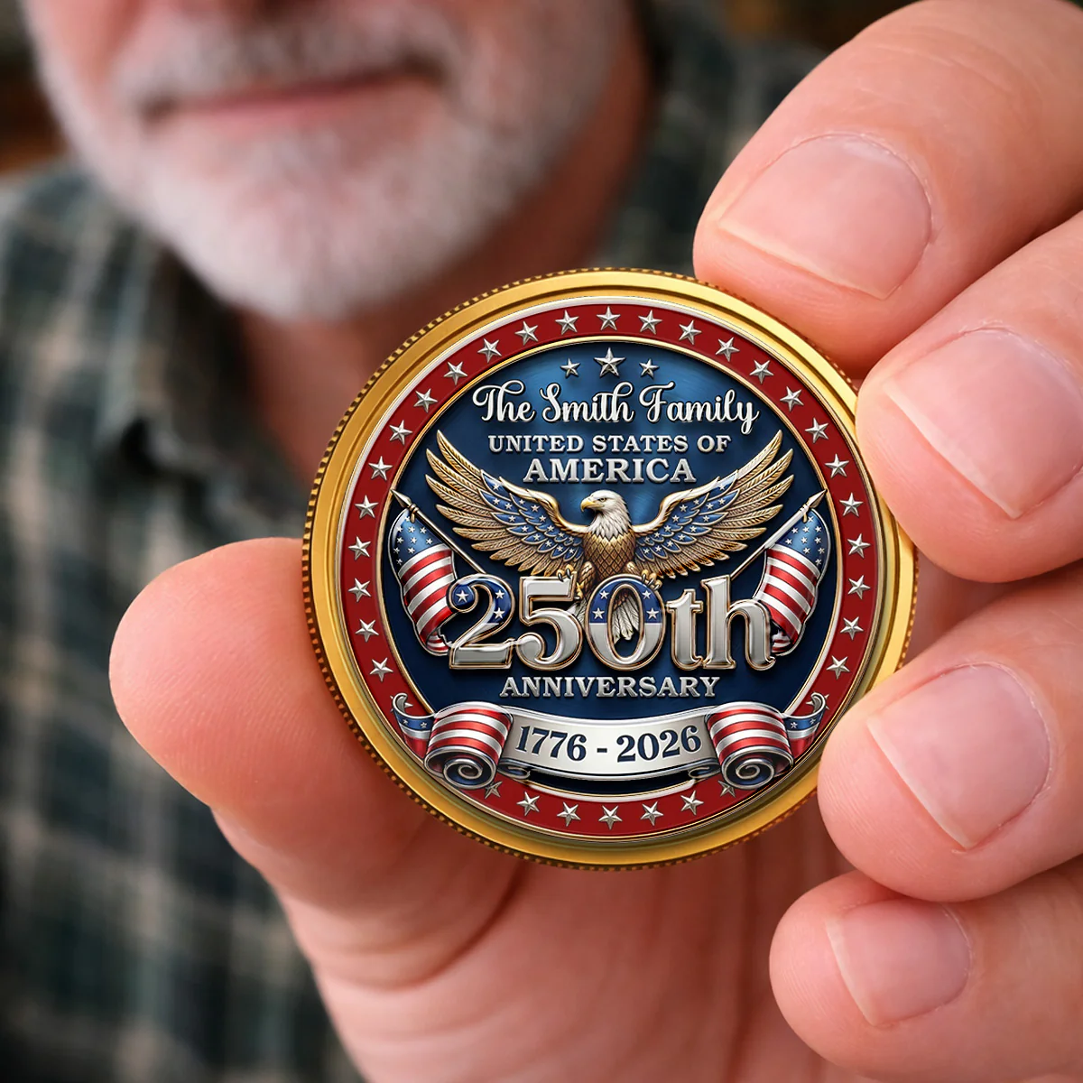 America 250 Freedom Legacy - Personalized Custom Commemorative Keepsake Coin - Image 2