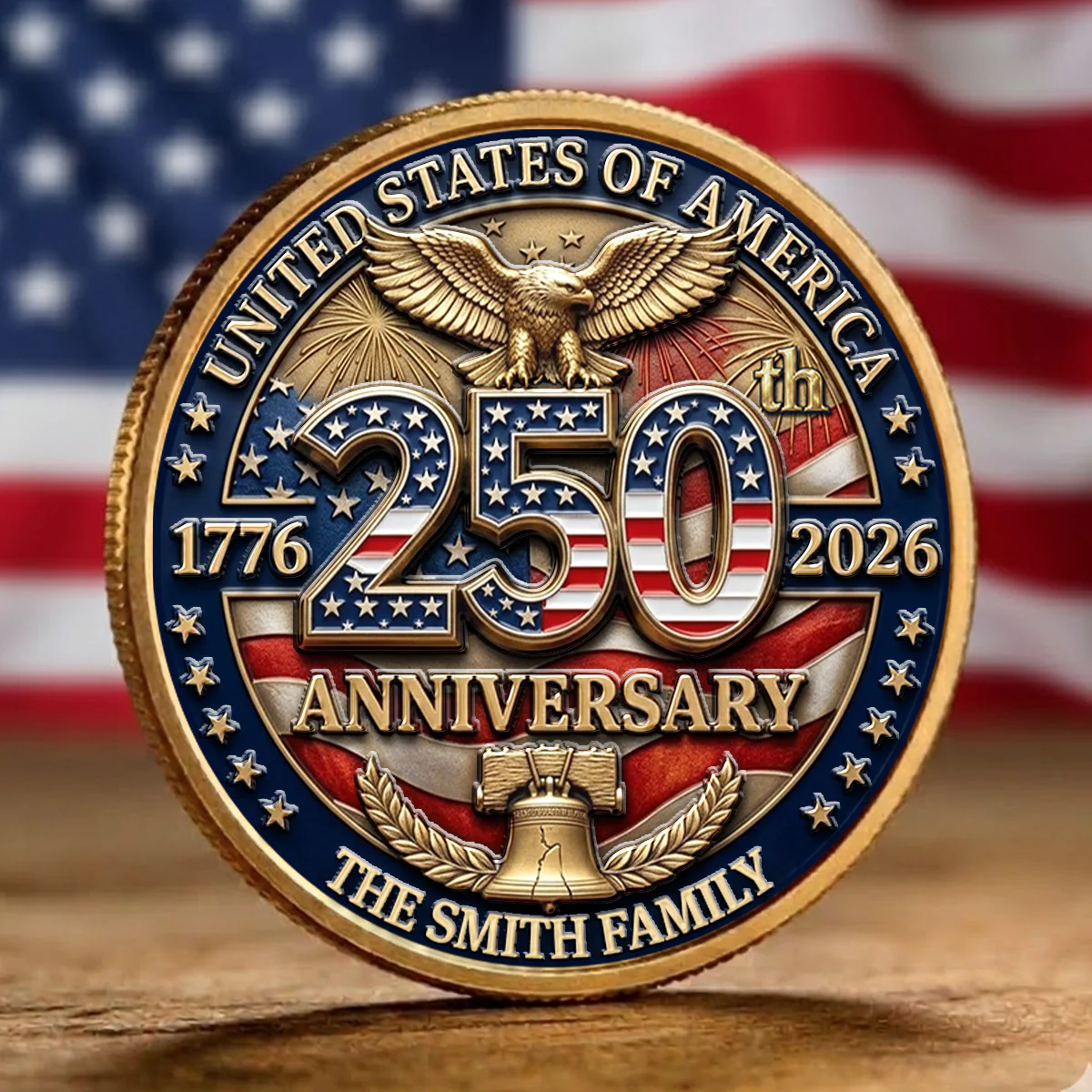 America 250th Anniversary - Personalized Custom Commemorative Keepsake Coin - Image 5