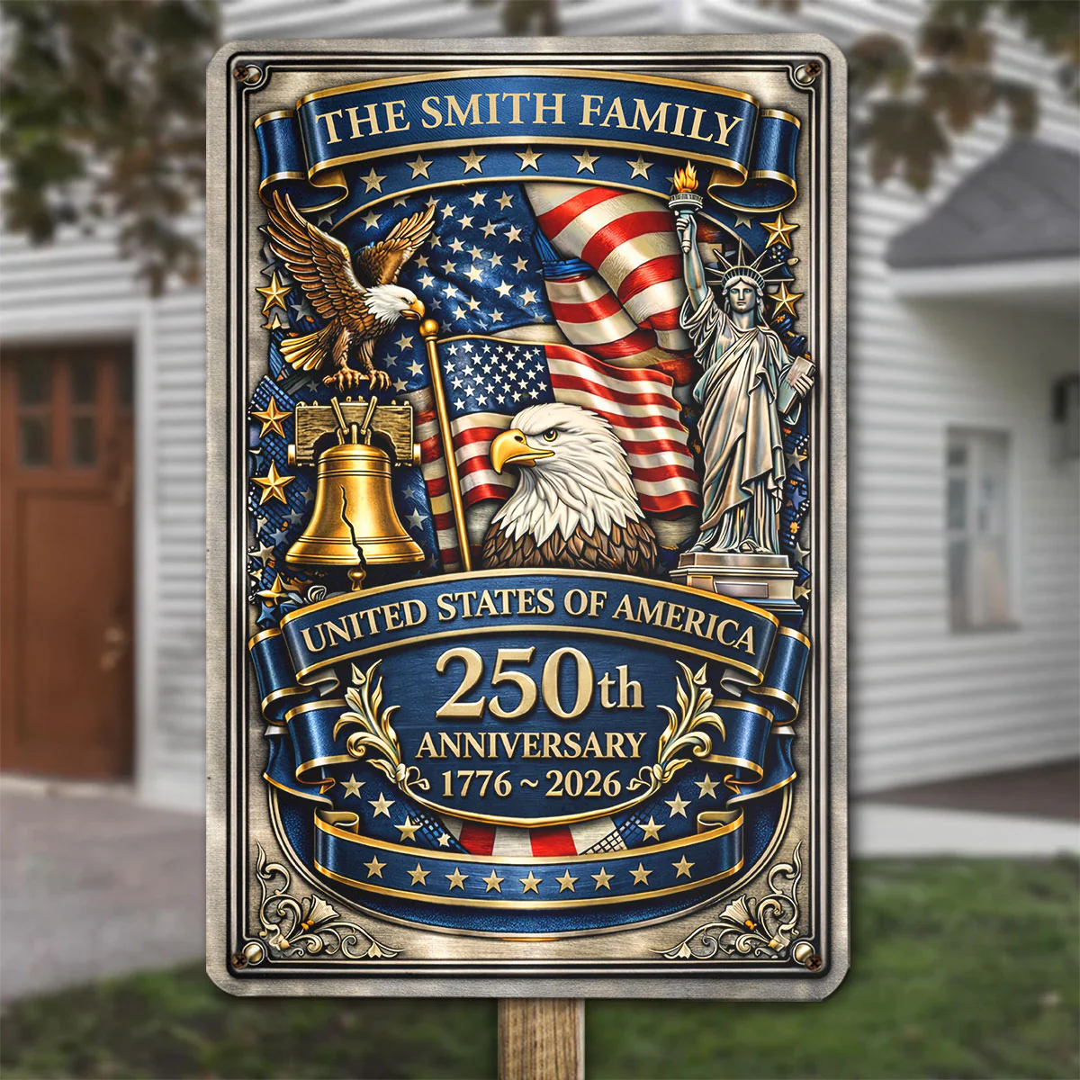 America Anniversary - Personalized Custom 3D Inflated Effect Metal Sign - Image 2
