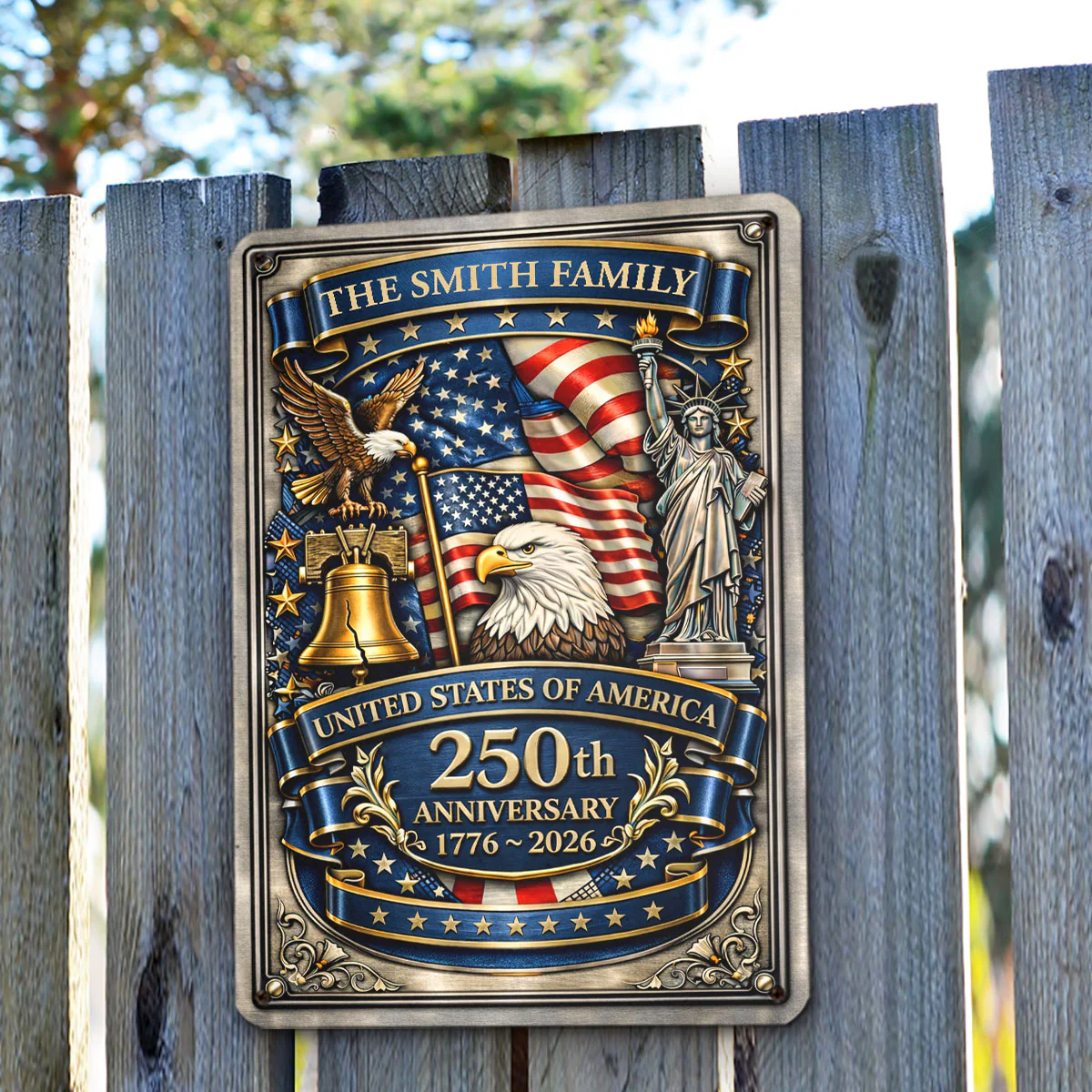 America Anniversary - Personalized Custom 3D Inflated Effect Metal Sign - Image 3