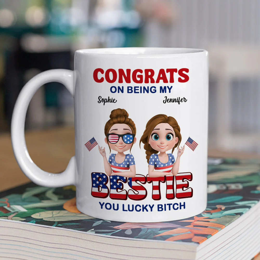 American Best Friends - Personalized Custom Coffee Mug - Image 2