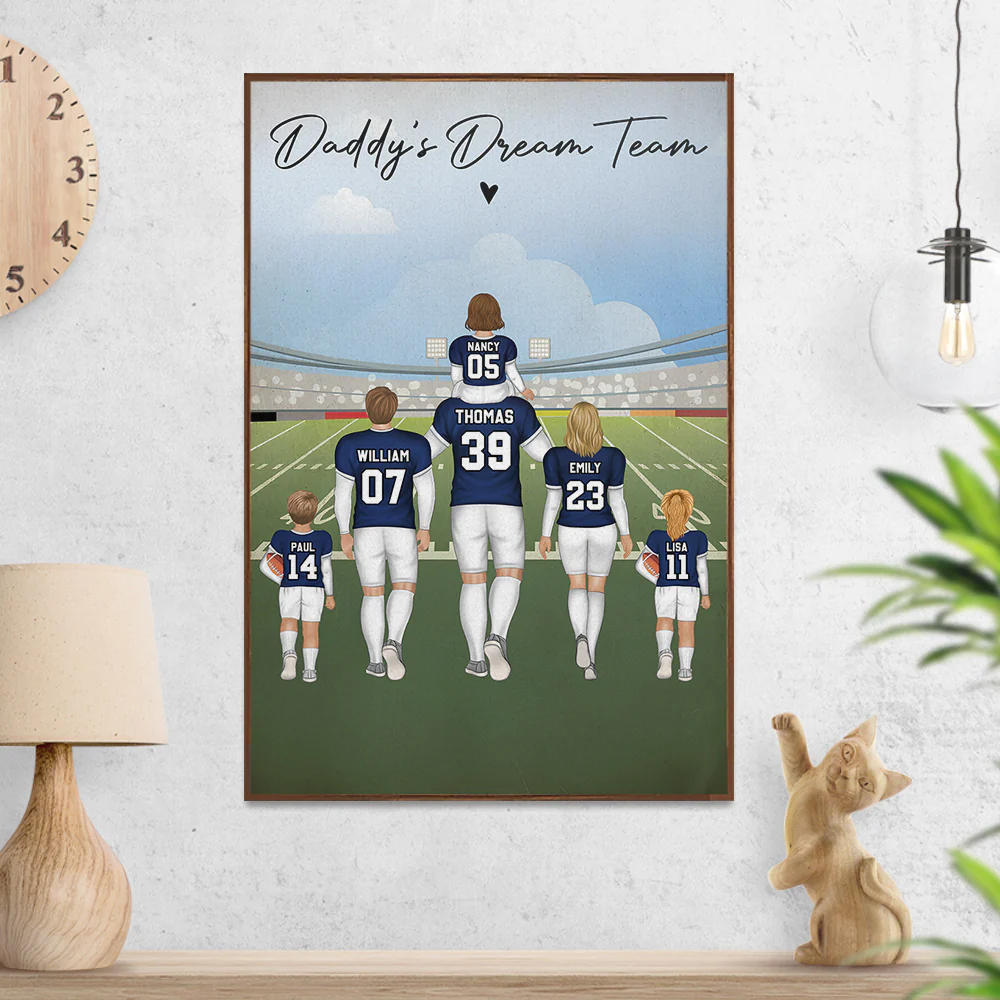 American Football Dad - Personalized Custom Poster - Image 3