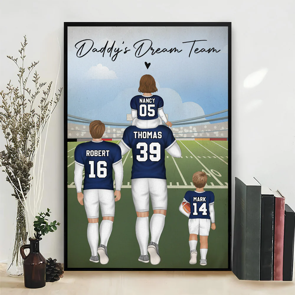 American Football Dad - Personalized Custom Poster - Image 4