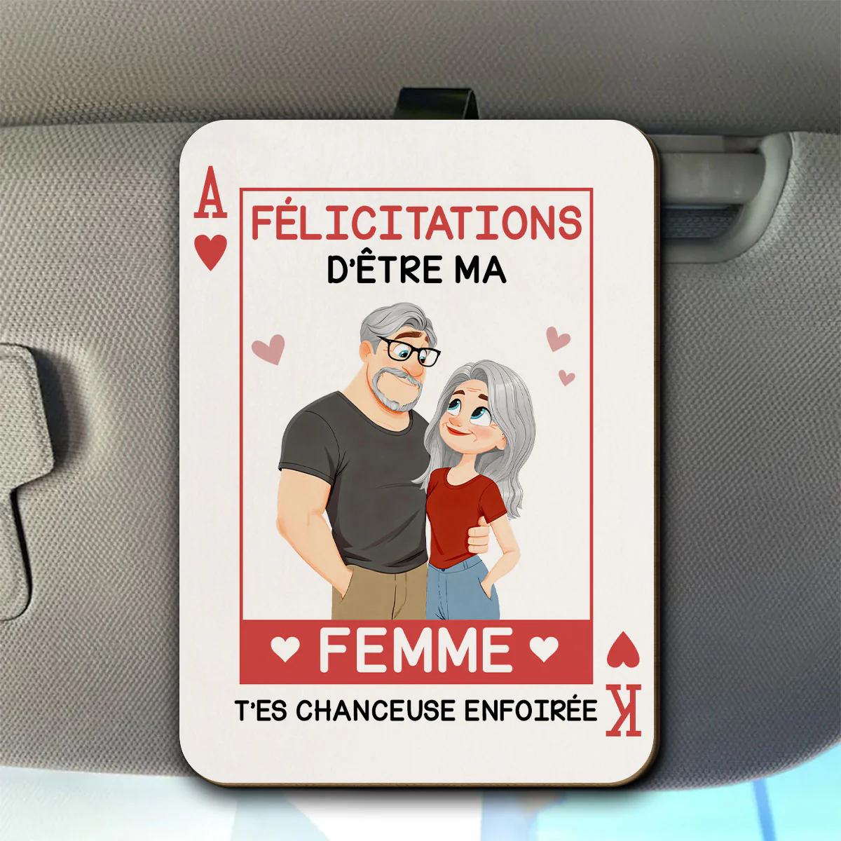 Amour, c’est toi - Clip personnalisé pour pare-soleil de voiture