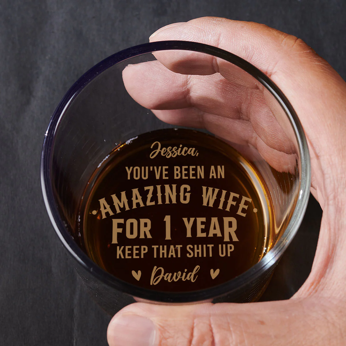 An Amazing Wife - Personalized Custom Engraved Whiskey Glass