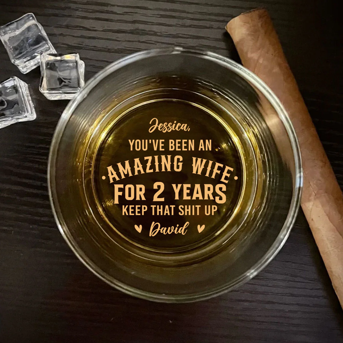 An Amazing Wife - Personalized Custom Engraved Whiskey Glass - Image 4