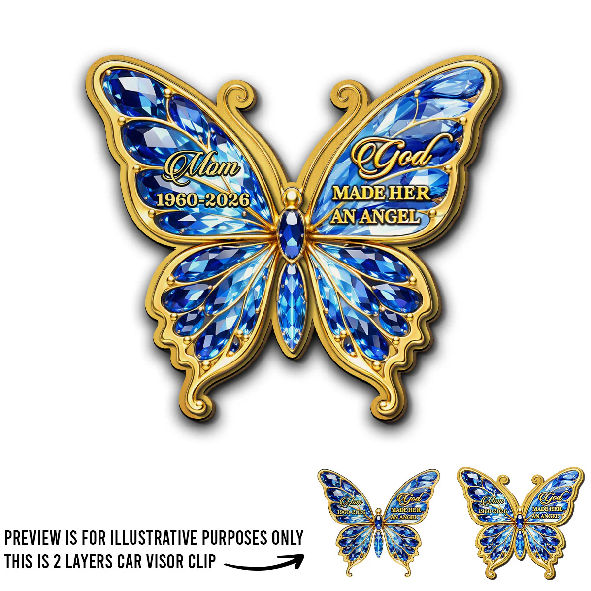 An Angel He Made - Personalized Custom 3D Effect Car Visor Clip - Image 4