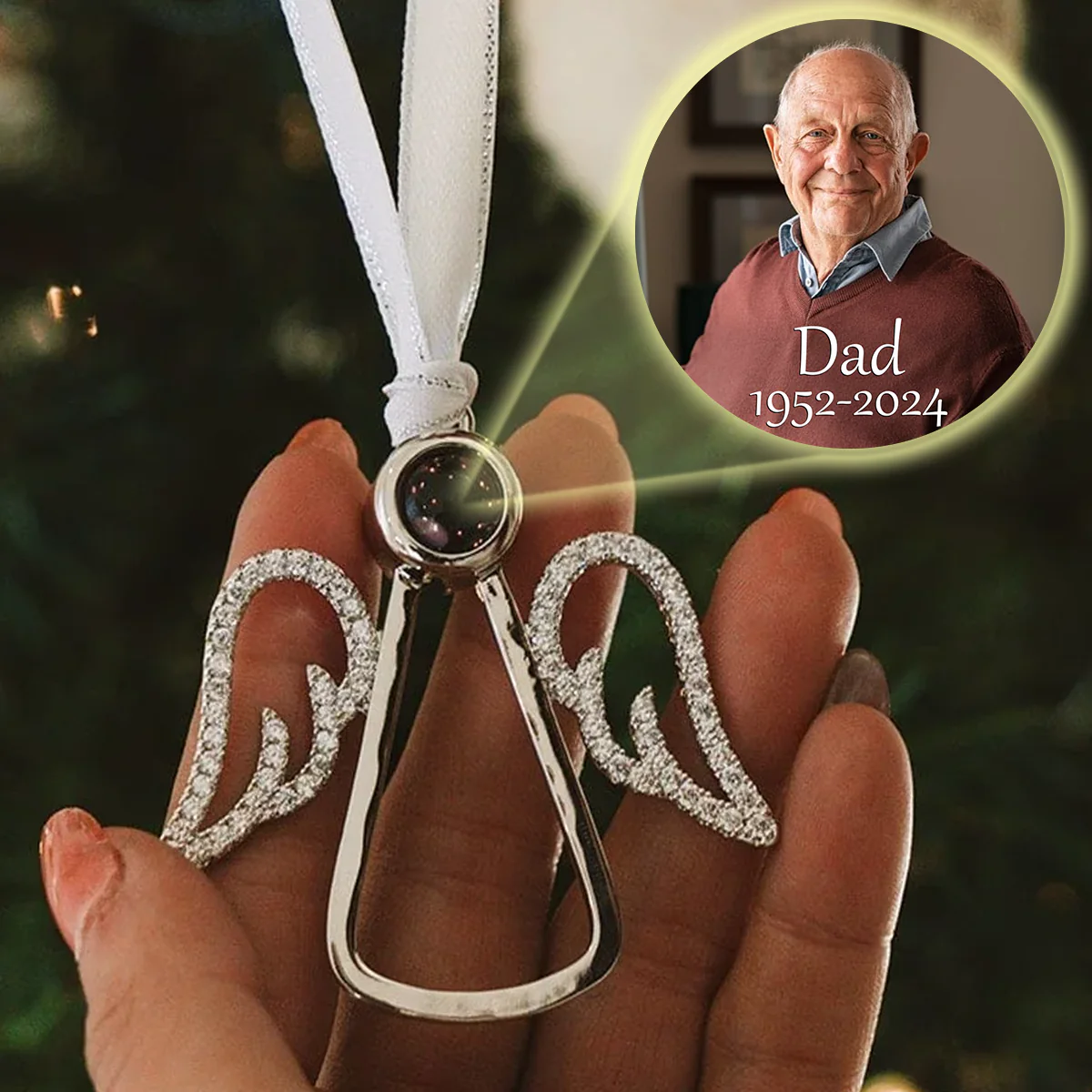 An Angel In Heaven - Personalized Custom Photo Angel Projection Ornament - Image 2