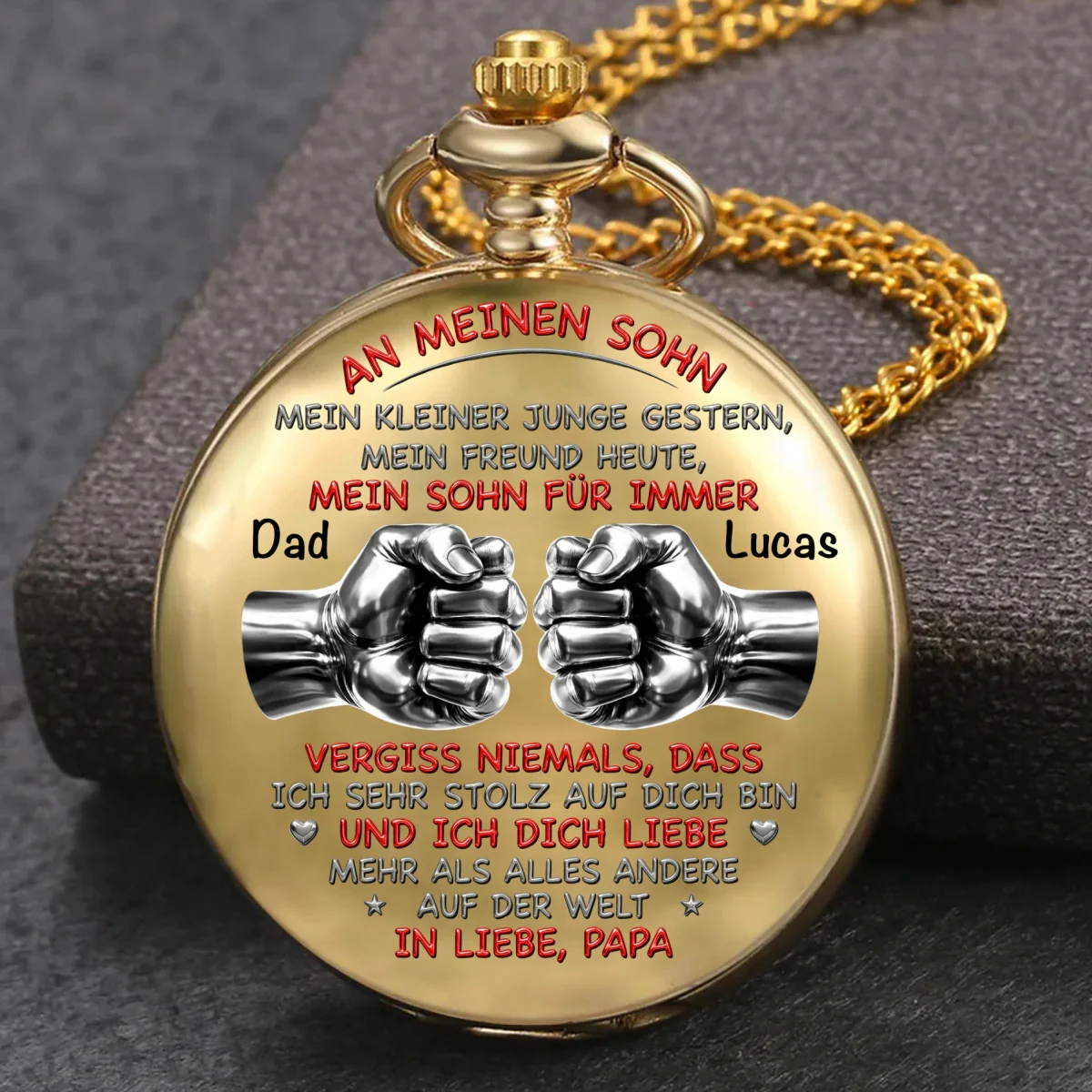 An Meinen Sohn – Personalisierte Individuell Bedruckte Taschenuhr - Image 7