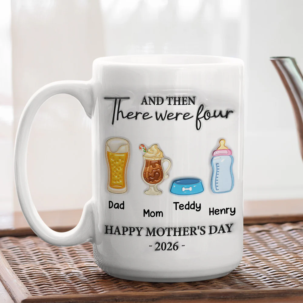And Then There Were Four - Personalized Custom 3D Inflated Effect Mug - Image 5