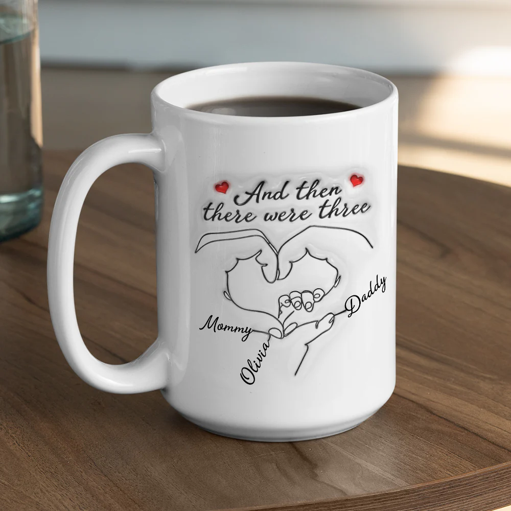 And Then There Were Three - Personalized Custom 3D Inflated Effect Mug - Image 6