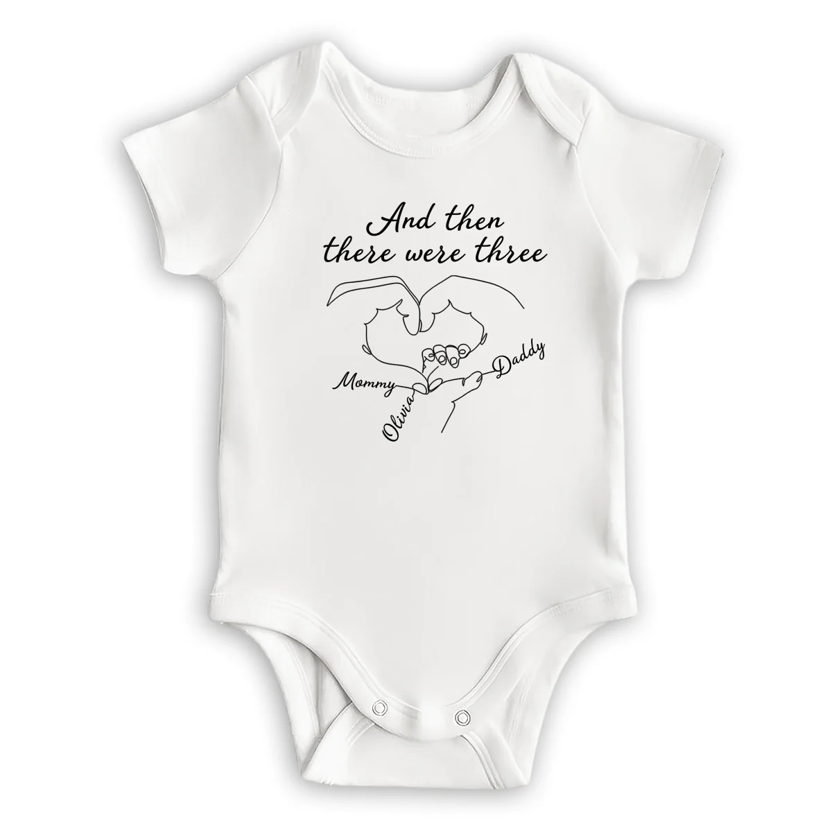 And Then There Were Three - Personalized Custom Baby Onesie - Image 6