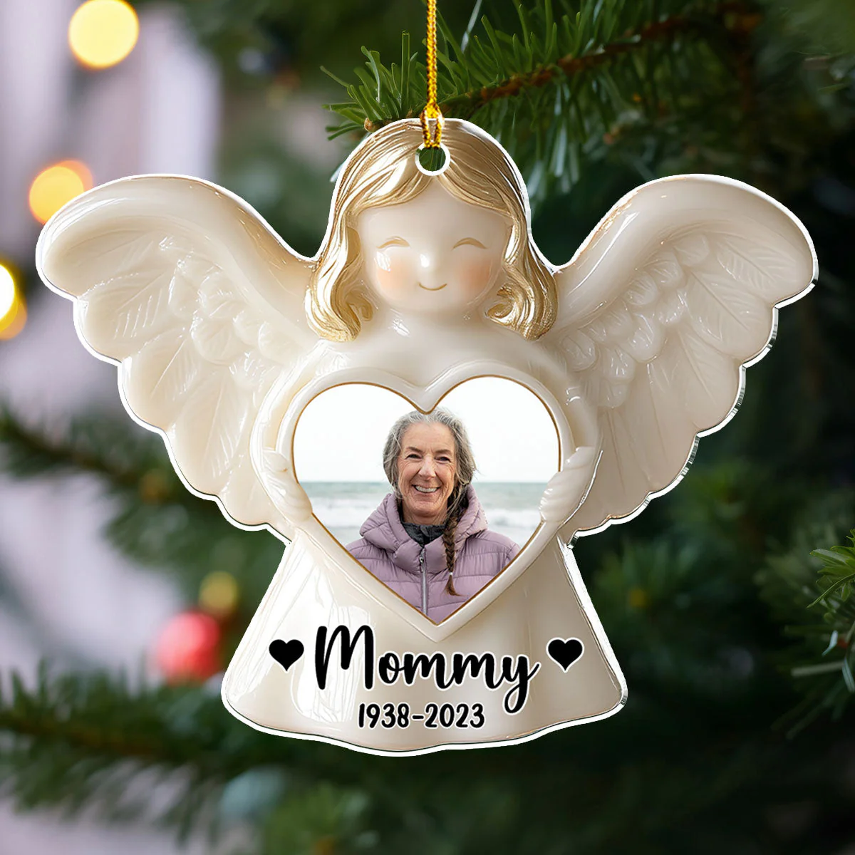 Angel Among Us - Personalized Custom Acrylic Ornament - Image 2