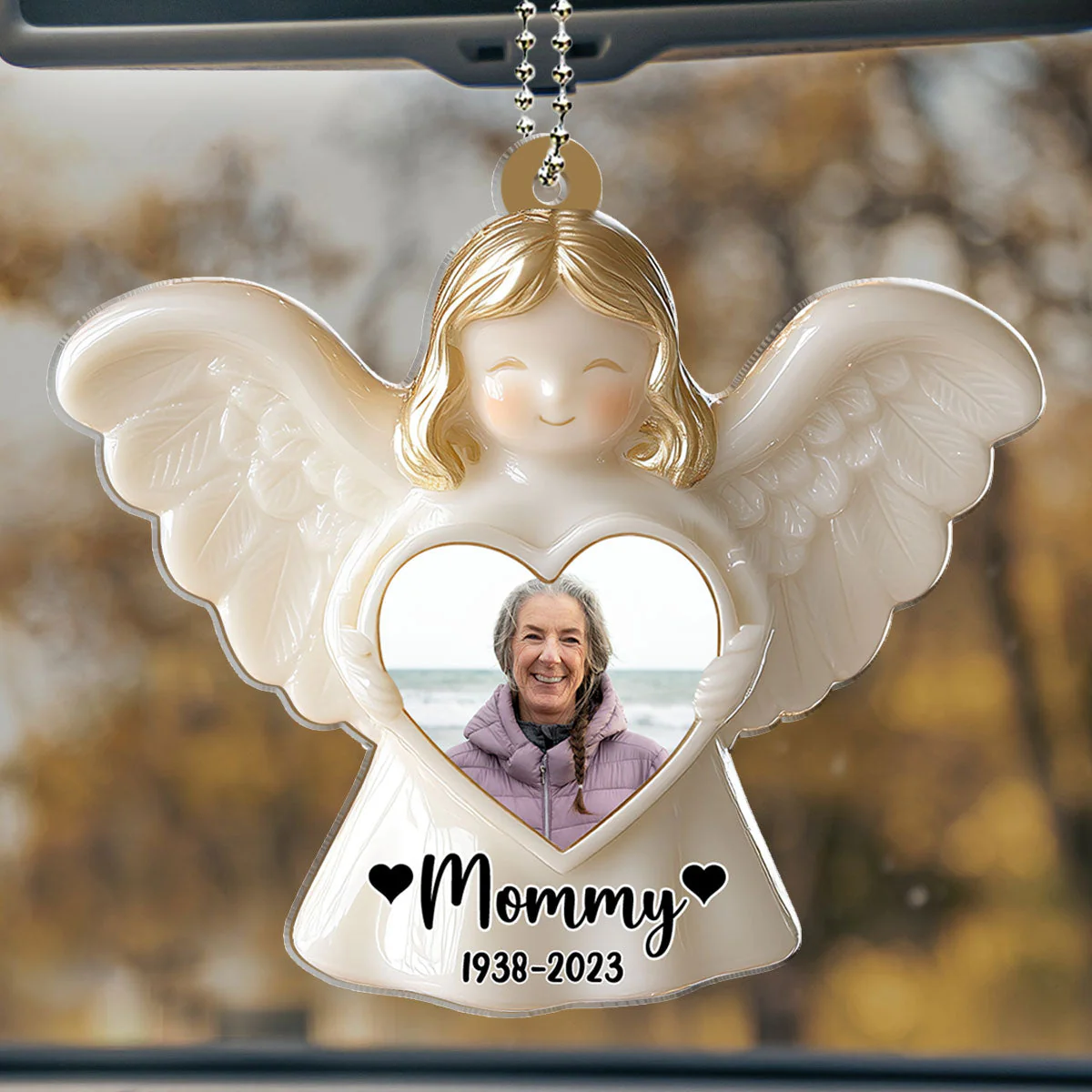 Angel Among Us - Personalized Custom Car Ornament - Image 2