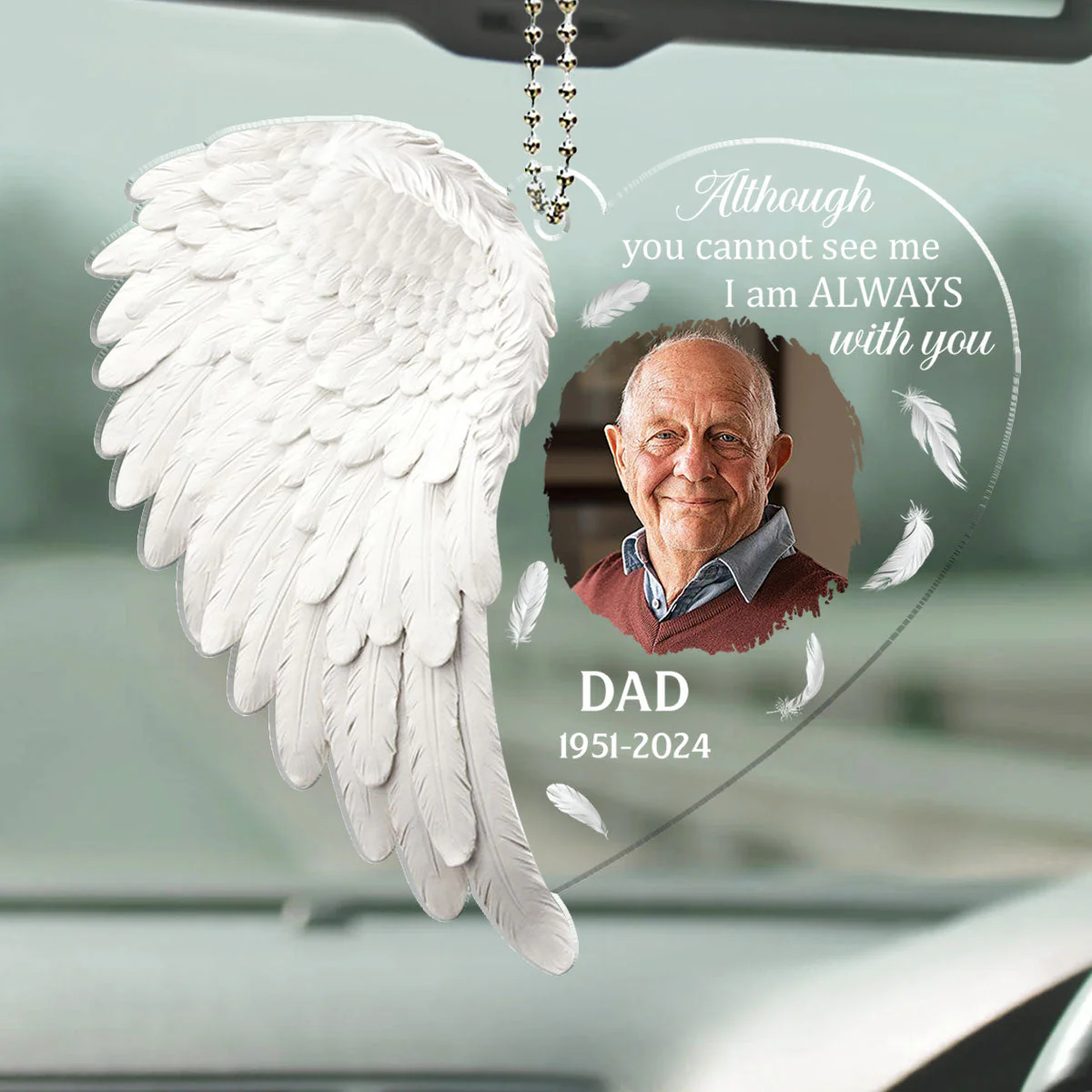 Angel In Heaven Version 2 - Personalized Acrylic Car Ornament - Image 2