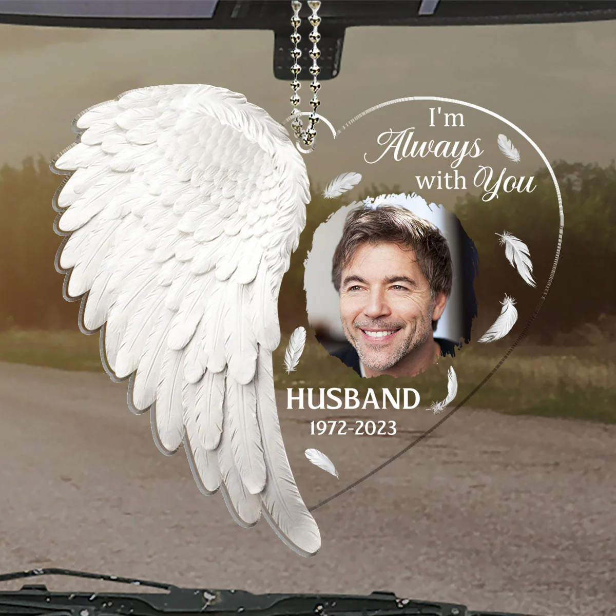 Angel In Heaven Version 2 - Personalized Acrylic Car Ornament - Image 3