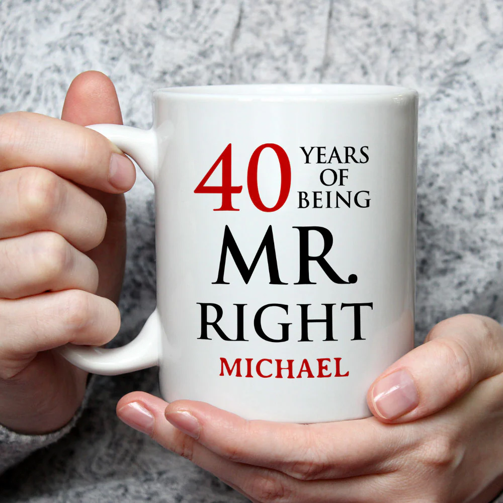 Anniversary Of Being Mr And Mrs Right - Personalized Custom Coffee Mug - Image 3