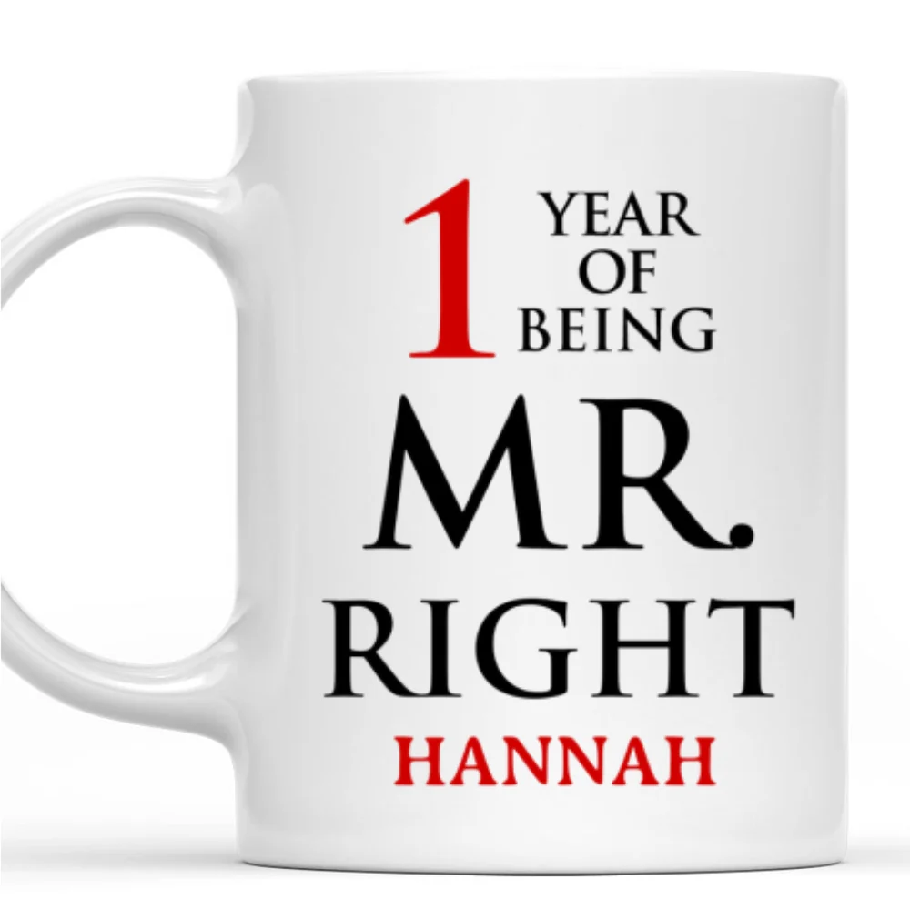 Anniversary Of Being Mr And Mrs Right - Personalized Custom Coffee Mug - Image 7