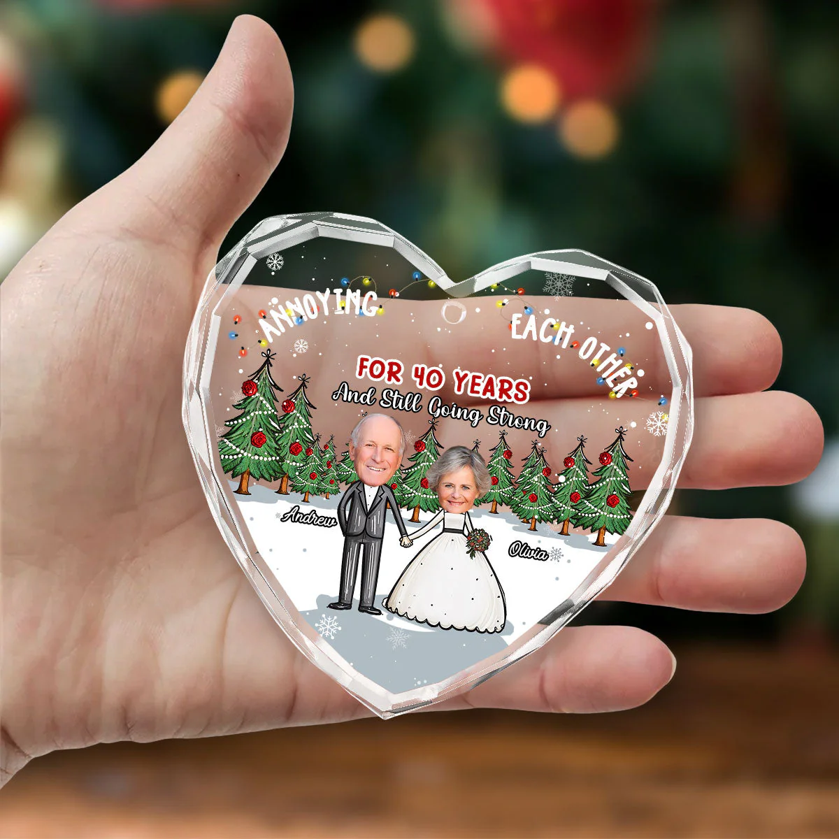Annoying Each Other For Years And Still Going Strong - Personalized Custom Glass Ornament - Image 4