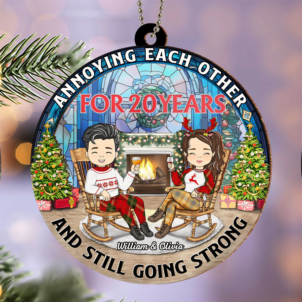 Annoying Each Other For Years And Still Going Strong - Personalized Custom Suncatcher Ornament - Image 2