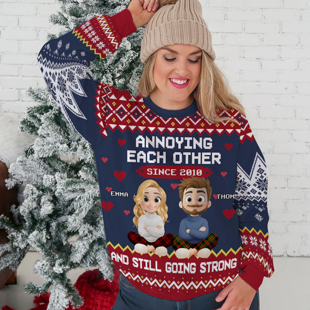 Annoying Each Other - Personalized Custom All-Over-Print Sweatshirt - Image 2