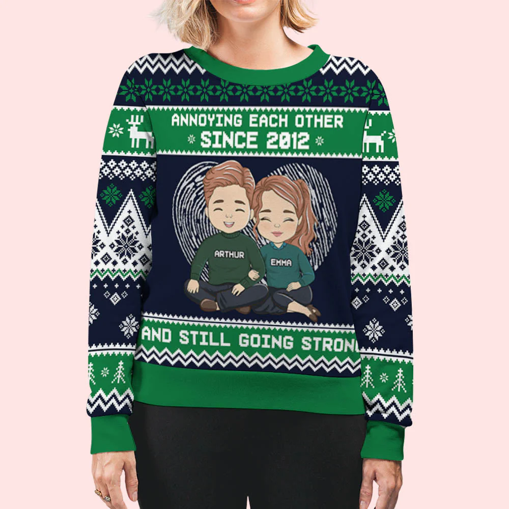 Annoying Each Other - Personalized Custom All-Over-Print Sweatshirt - Image 4