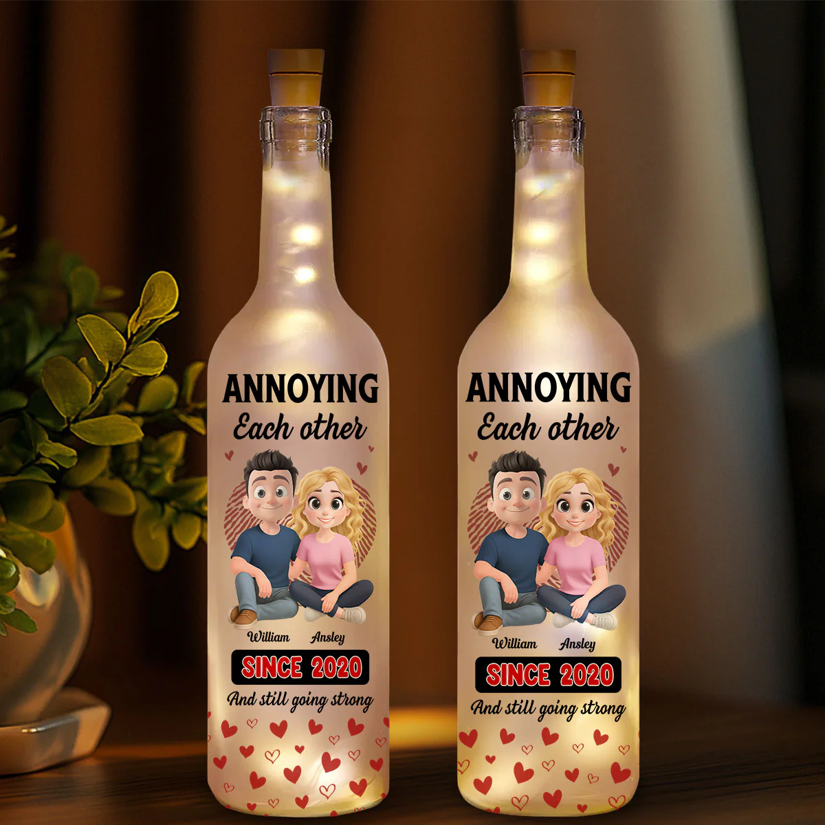 Annoying Each Other - Personalized Custom Bottle Lamp - Image 6