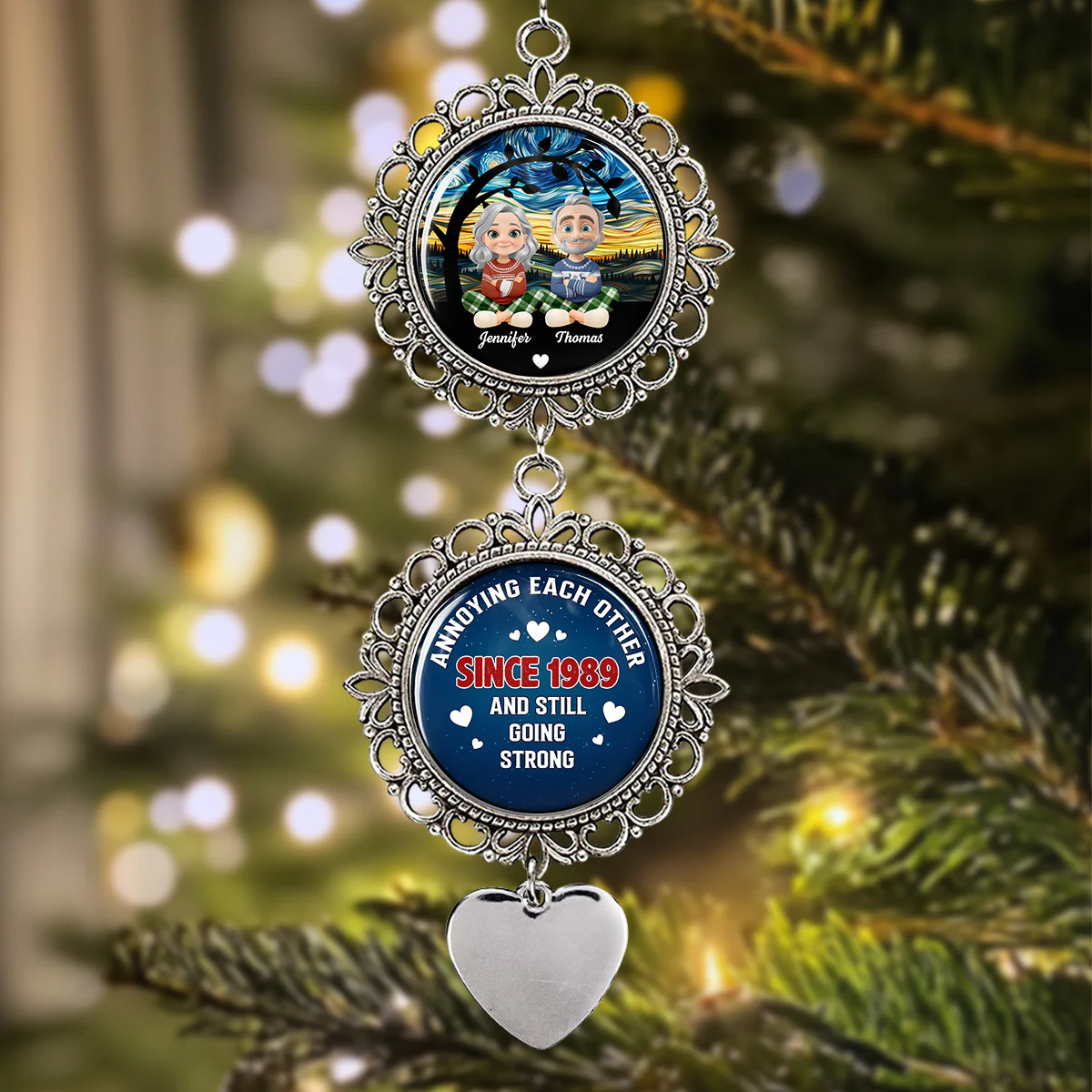 Annoying Each Other - Personalized Custom Charming Ornament - Image 2