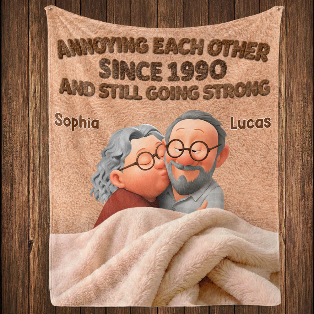 Annoying Each Other - Personalized Custom Fleece Blanket - Image 4