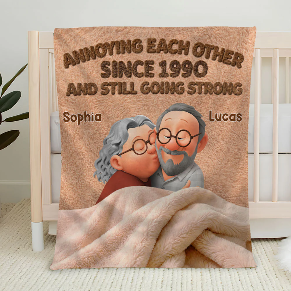 Annoying Each Other - Personalized Custom Fleece Blanket - Image 5