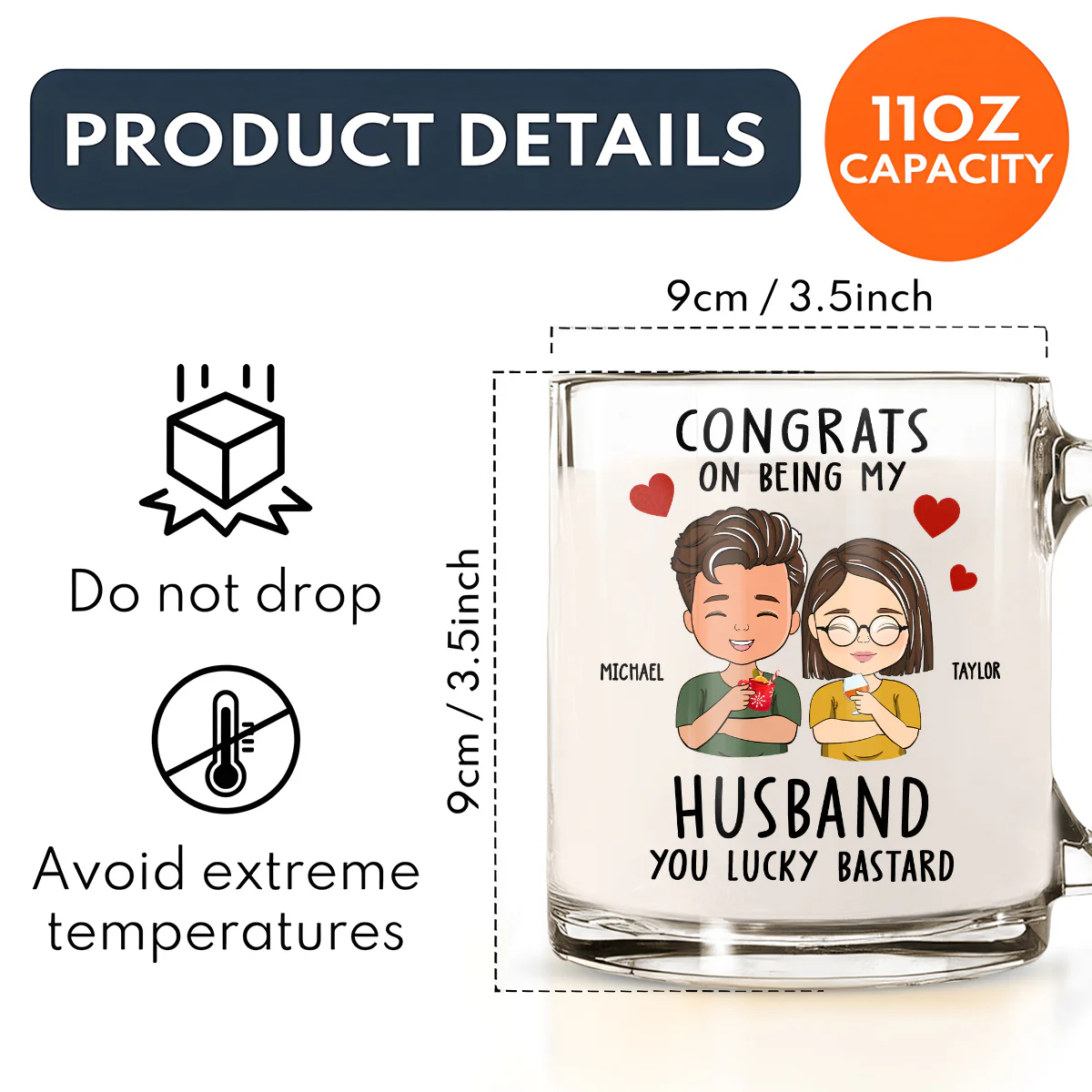 Annoying Each Other - Personalized Custom Glass Mug - Image 6
