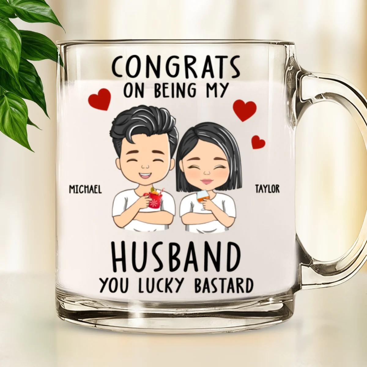 Annoying Each Other - Personalized Custom Glass Mug - Image 7