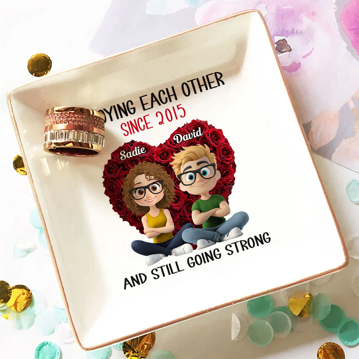 Annoying Each Other - Personalized Custom Jewelry Dish - Image 4