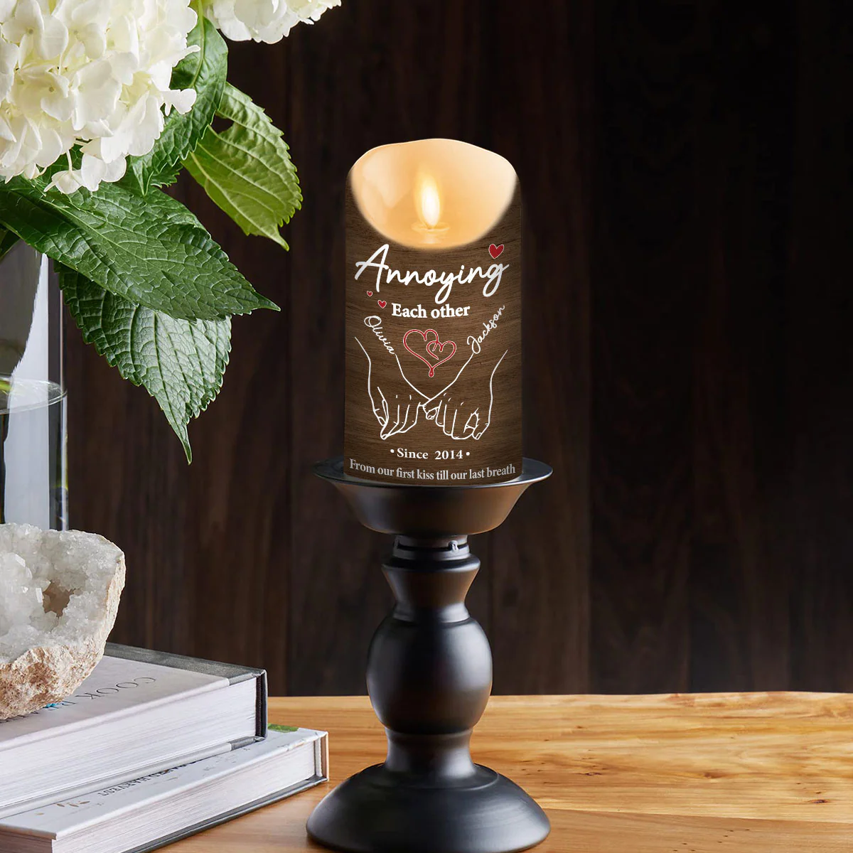 Annoying Each Other - Personalized Custom LED Candle - Image 2