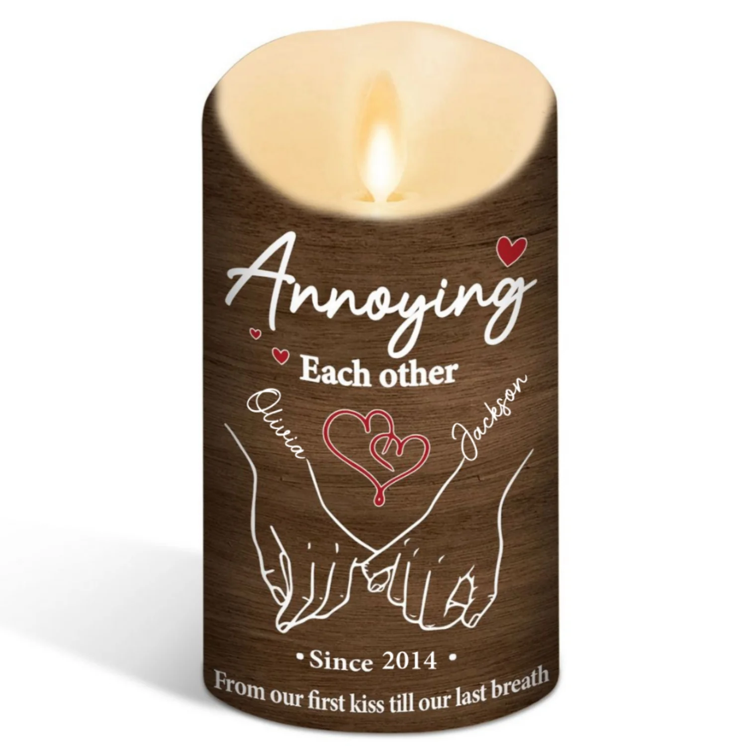 Annoying Each Other - Personalized Custom LED Candle - Image 6