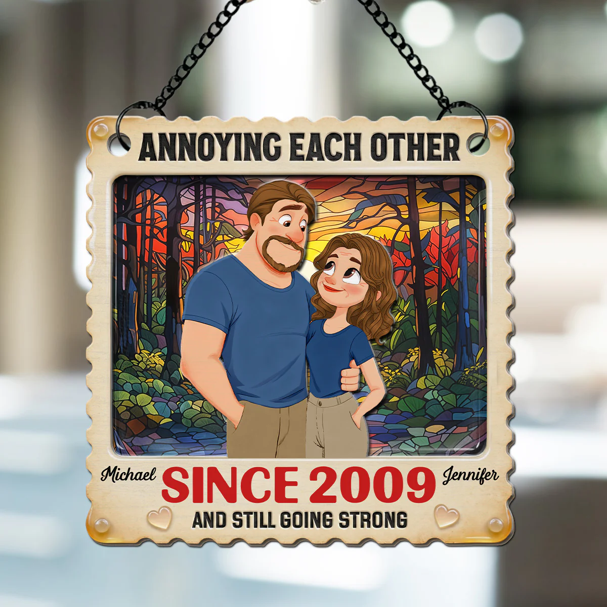 Annoying Each Other - Personalized Custom Suncatcher - Image 3