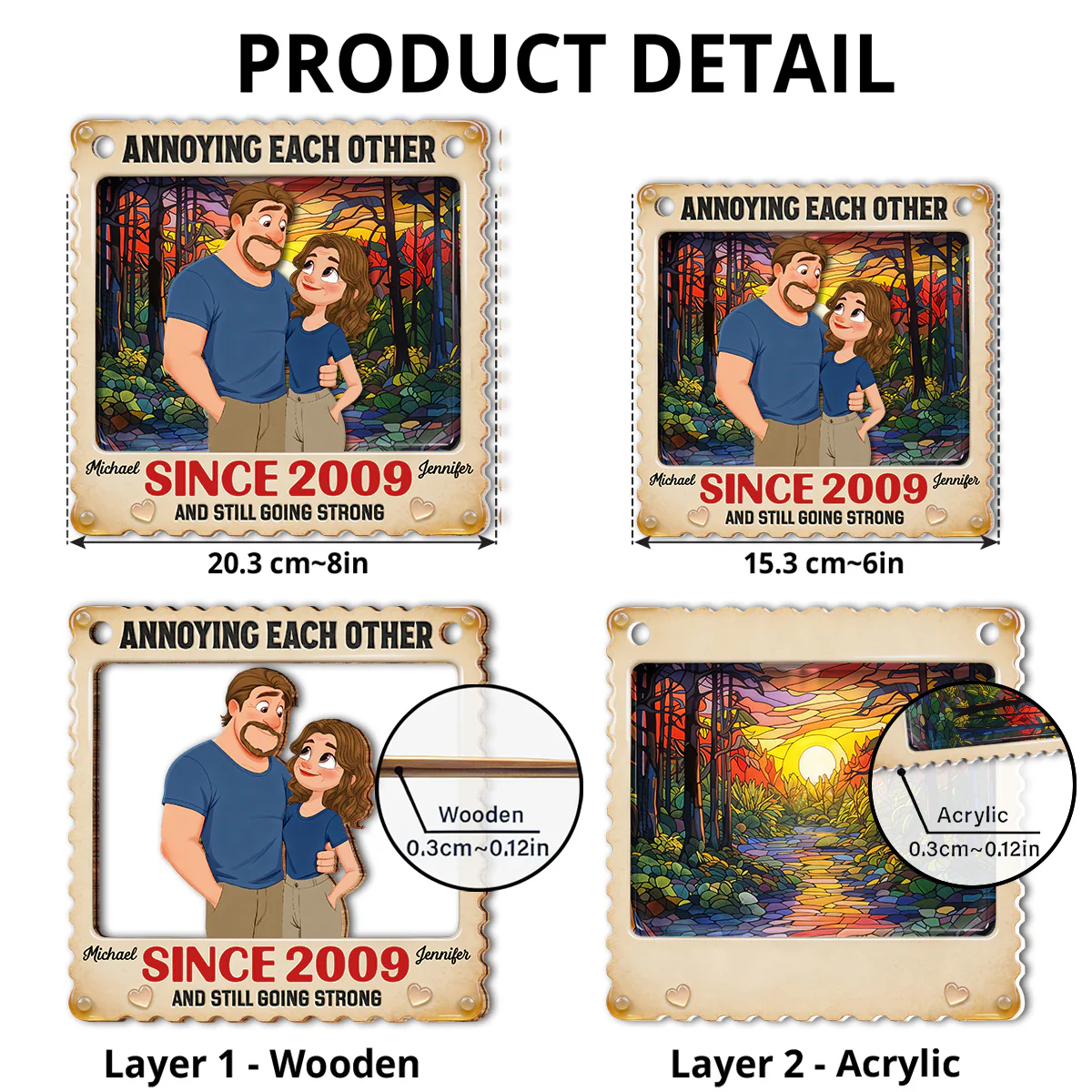 Annoying Each Other - Personalized Custom Suncatcher - Image 4