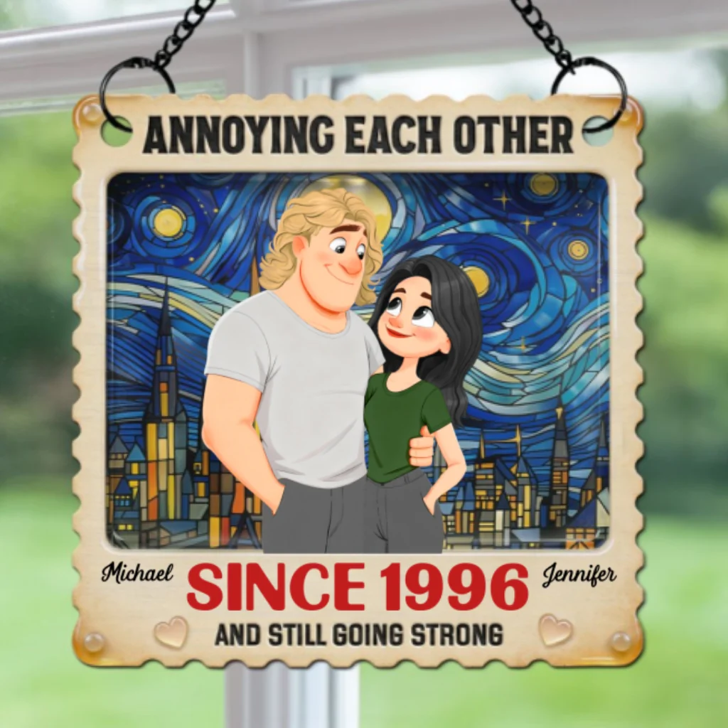 Annoying Each Other - Personalized Custom Suncatcher - Image 5