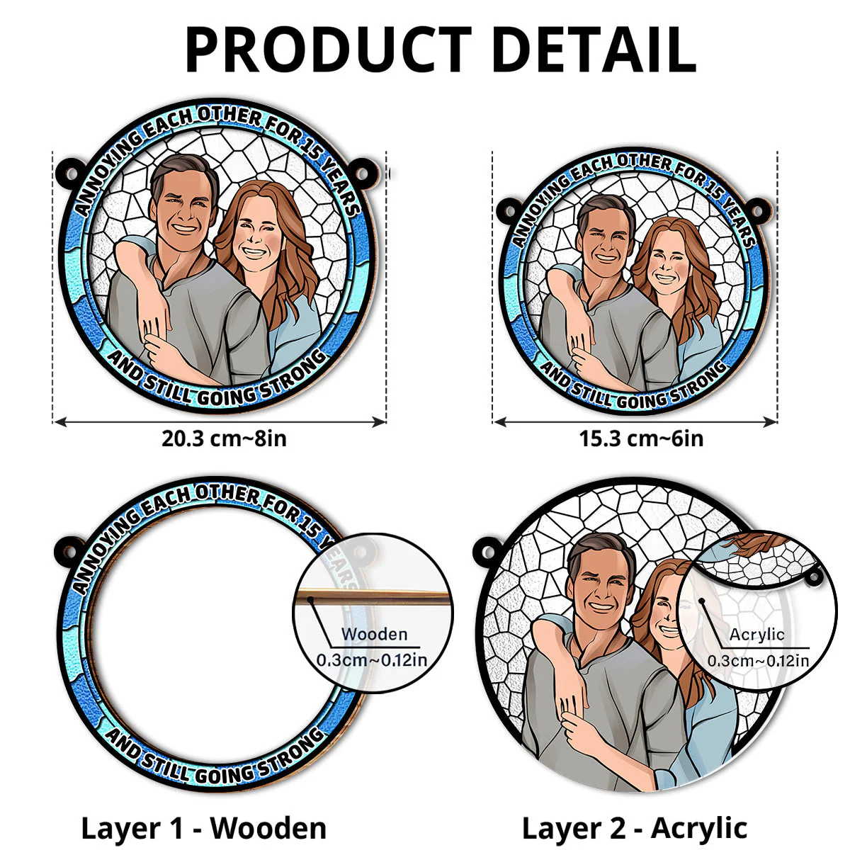 Annoying Each Other - Personalized Custom Suncatcher - Image 4