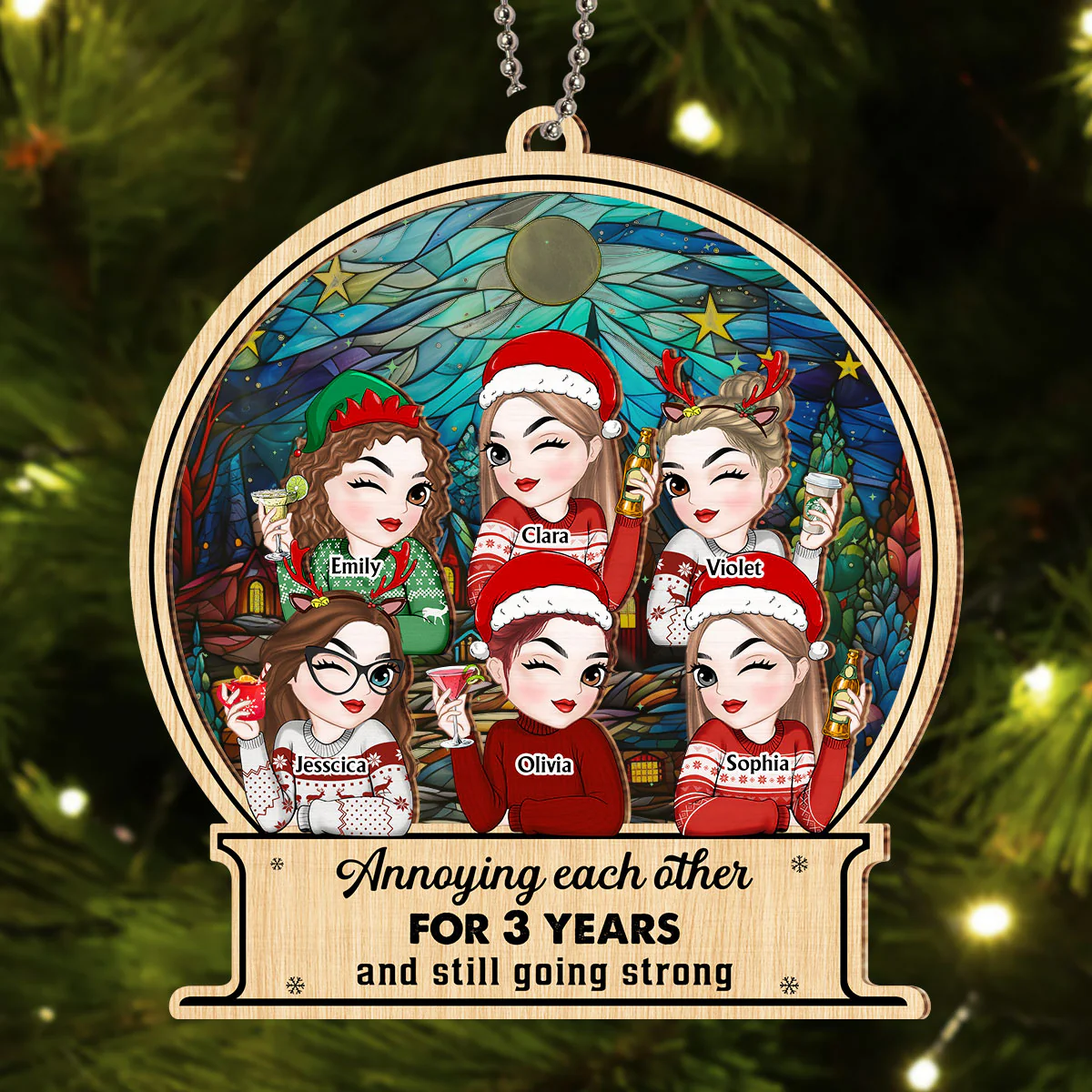 Annoying Each Other - Personalized Custom Suncatcher Ornament - Image 3