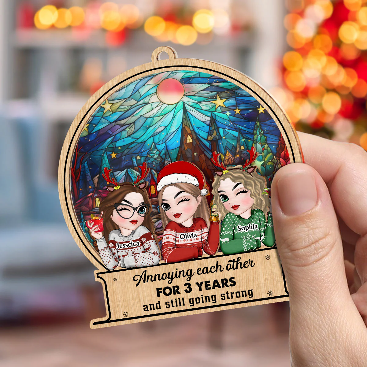 Annoying Each Other - Personalized Custom Suncatcher Ornament - Image 4