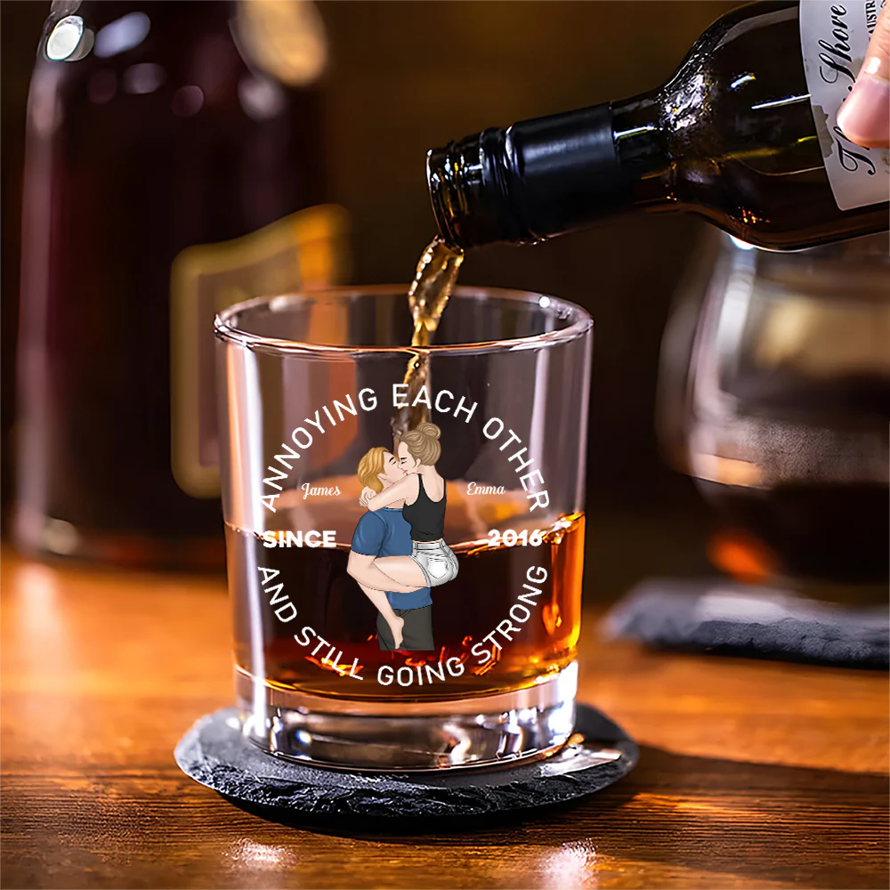 Annoying Each Other - Personalized Custom Whiskey Glass - Image 3