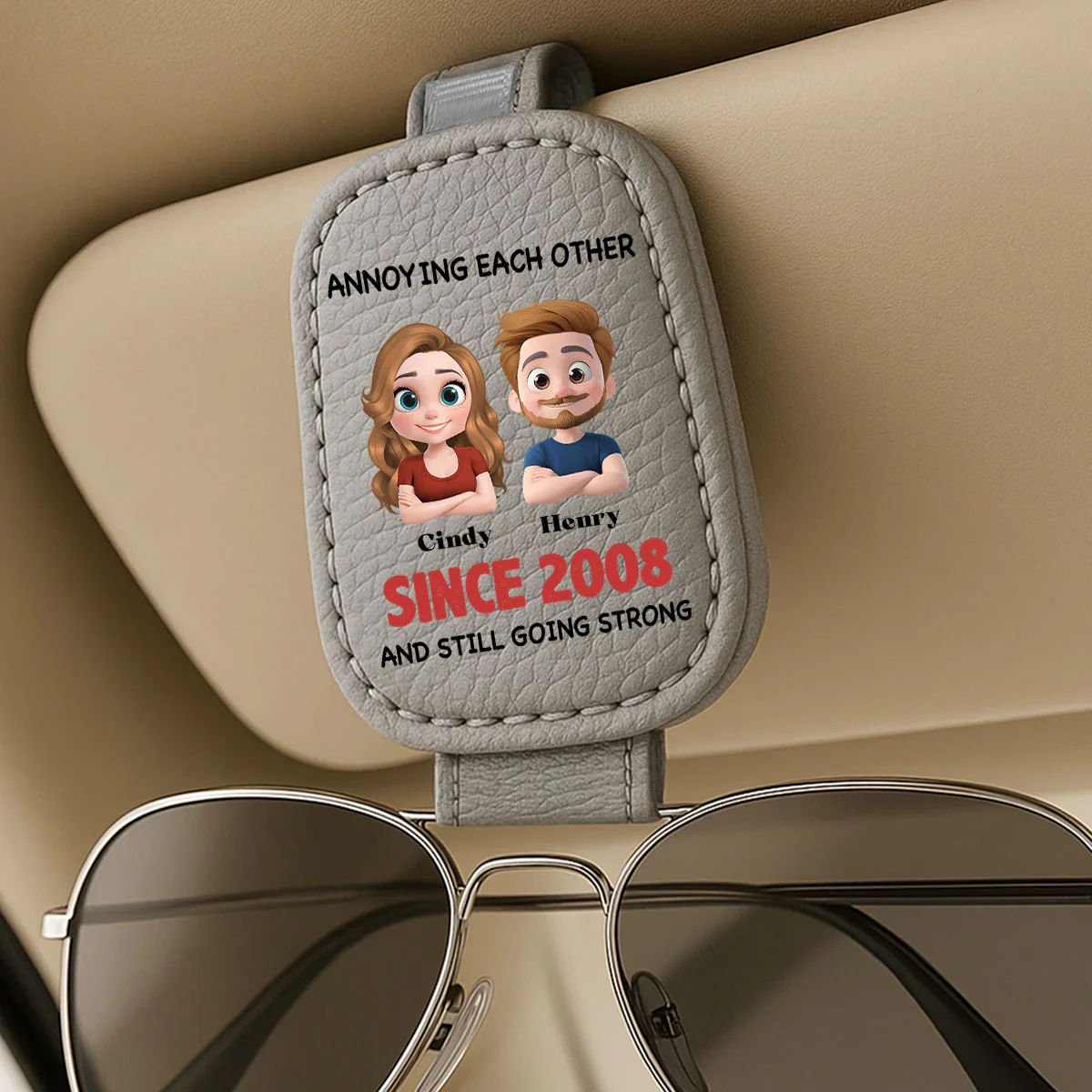 Annoying Each Other - Sunglasses Holder For Car Visor - Image 4