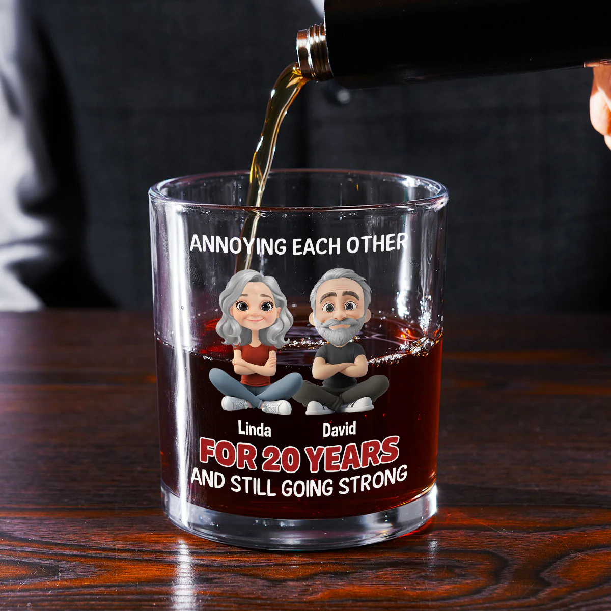 Annoying For Years Couple - Personalized Custom Whiskey Glass - Image 2