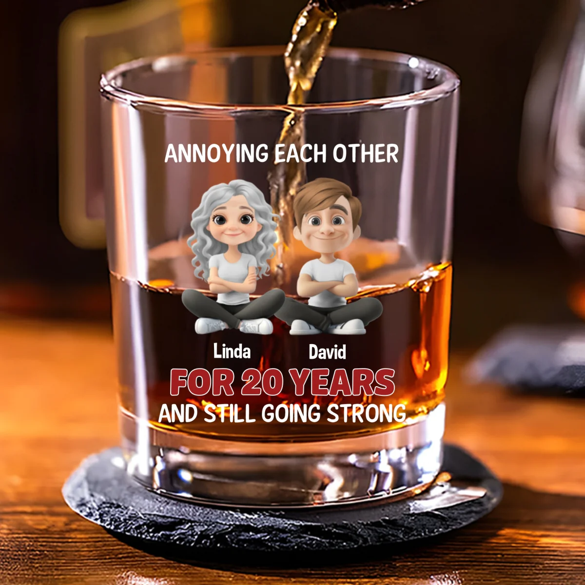 Annoying For Years Couple - Personalized Custom Whiskey Glass - Image 5