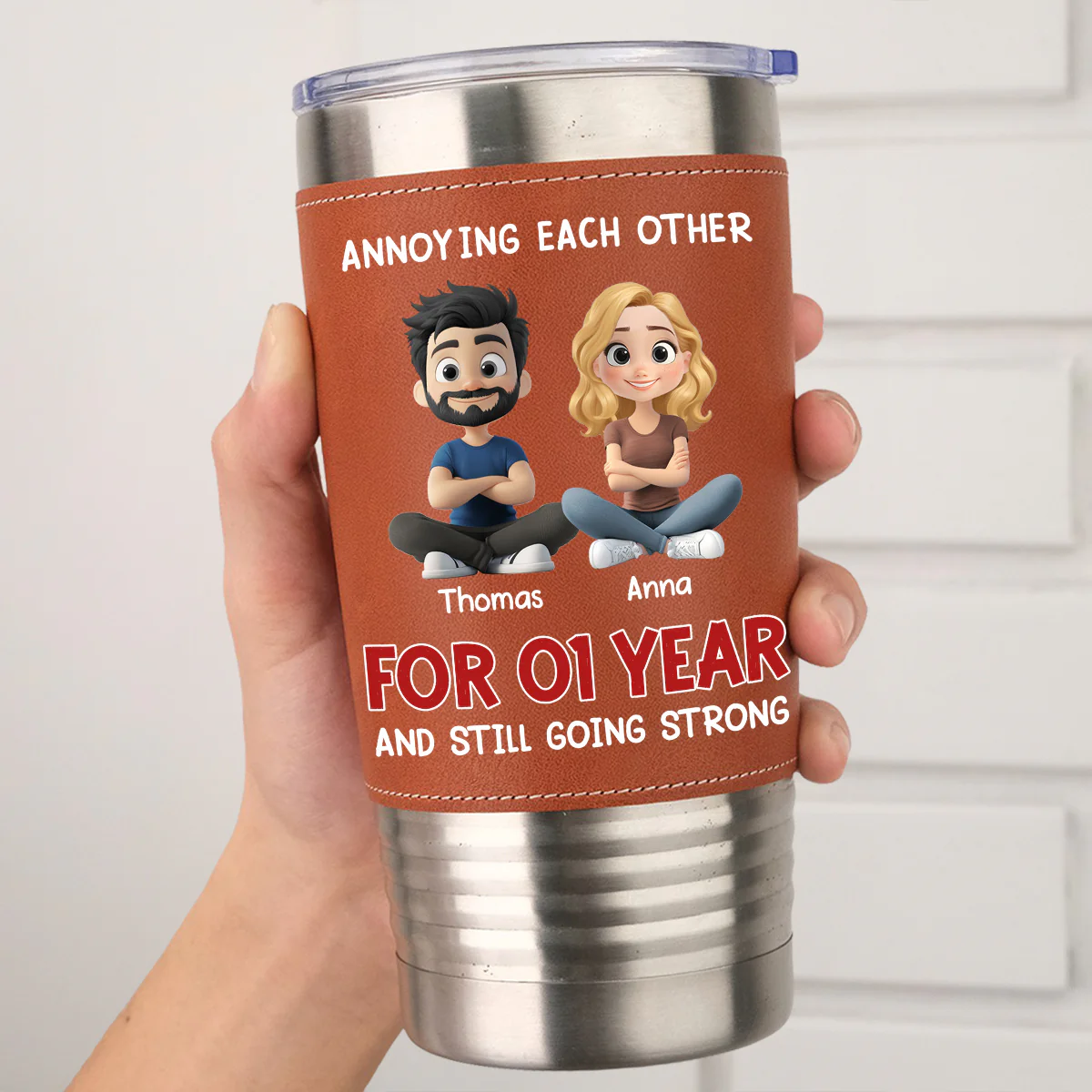 Annoying - Personalized Custom Leather Tumbler - Image 5