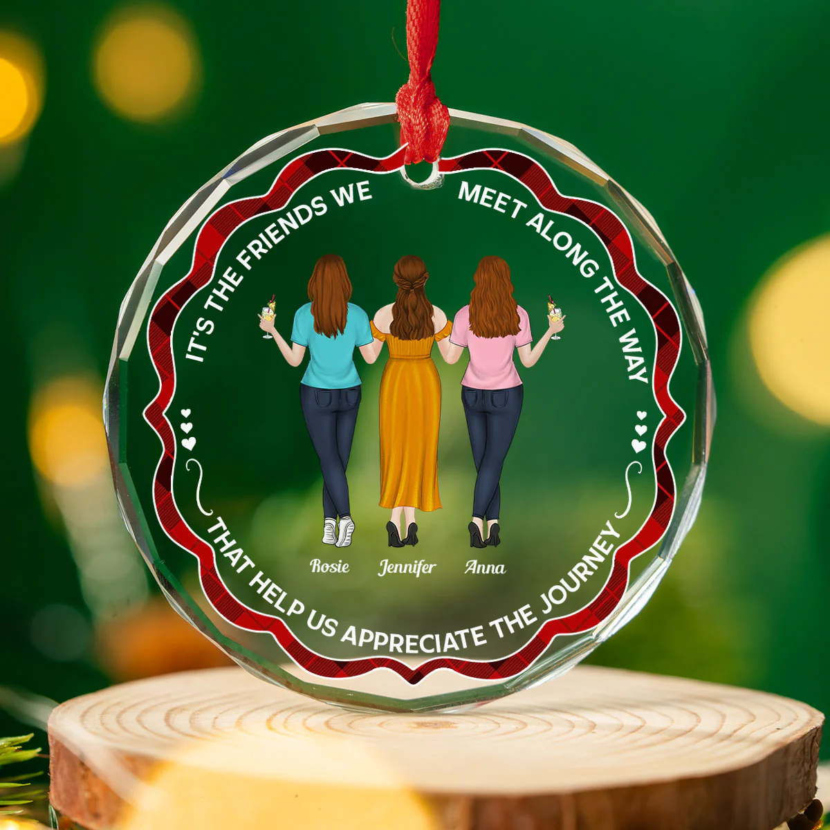 Appreciate The Journey - Personalized Custom Glass Ornament - Image 3