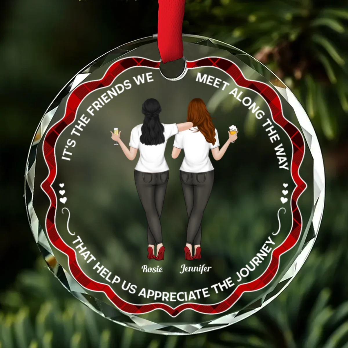 Appreciate The Journey - Personalized Custom Glass Ornament - Image 7