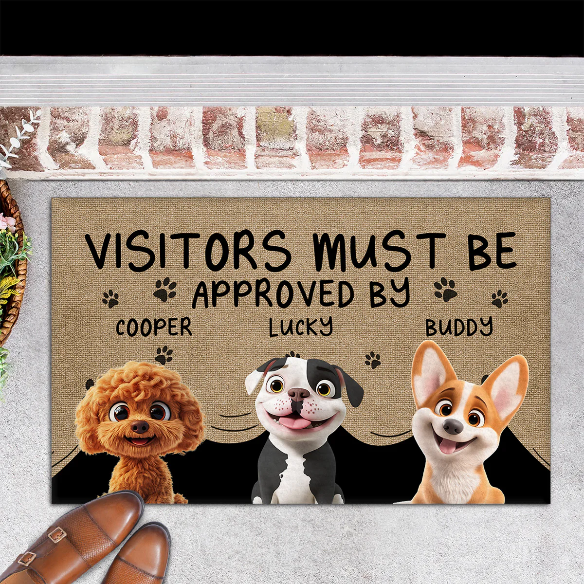 Approved By Dog Cartoon - Personalized Custom Doormat - Image 6