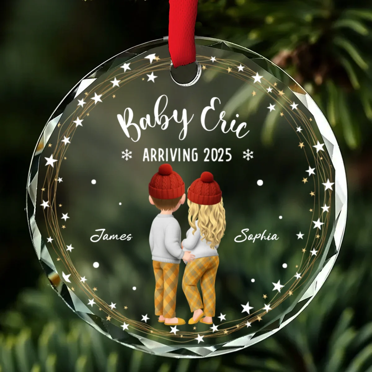 Arrive To The World - Personalized Custom Glass Ornament - Image 6
